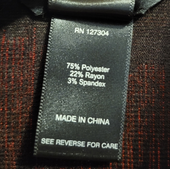 Ali Miles Textured Red Black Cowl Neck Blouse - Picture 6 of 7